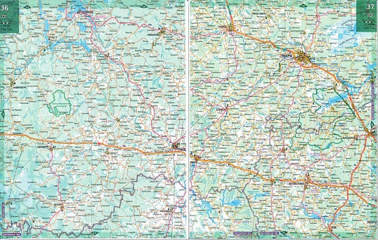 Карта автодорог Тверской области. Автовокзалы. Справочные телефоны